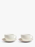 John Lewis Wave Fine China Cup & Saucer, Set of 2, 225ml