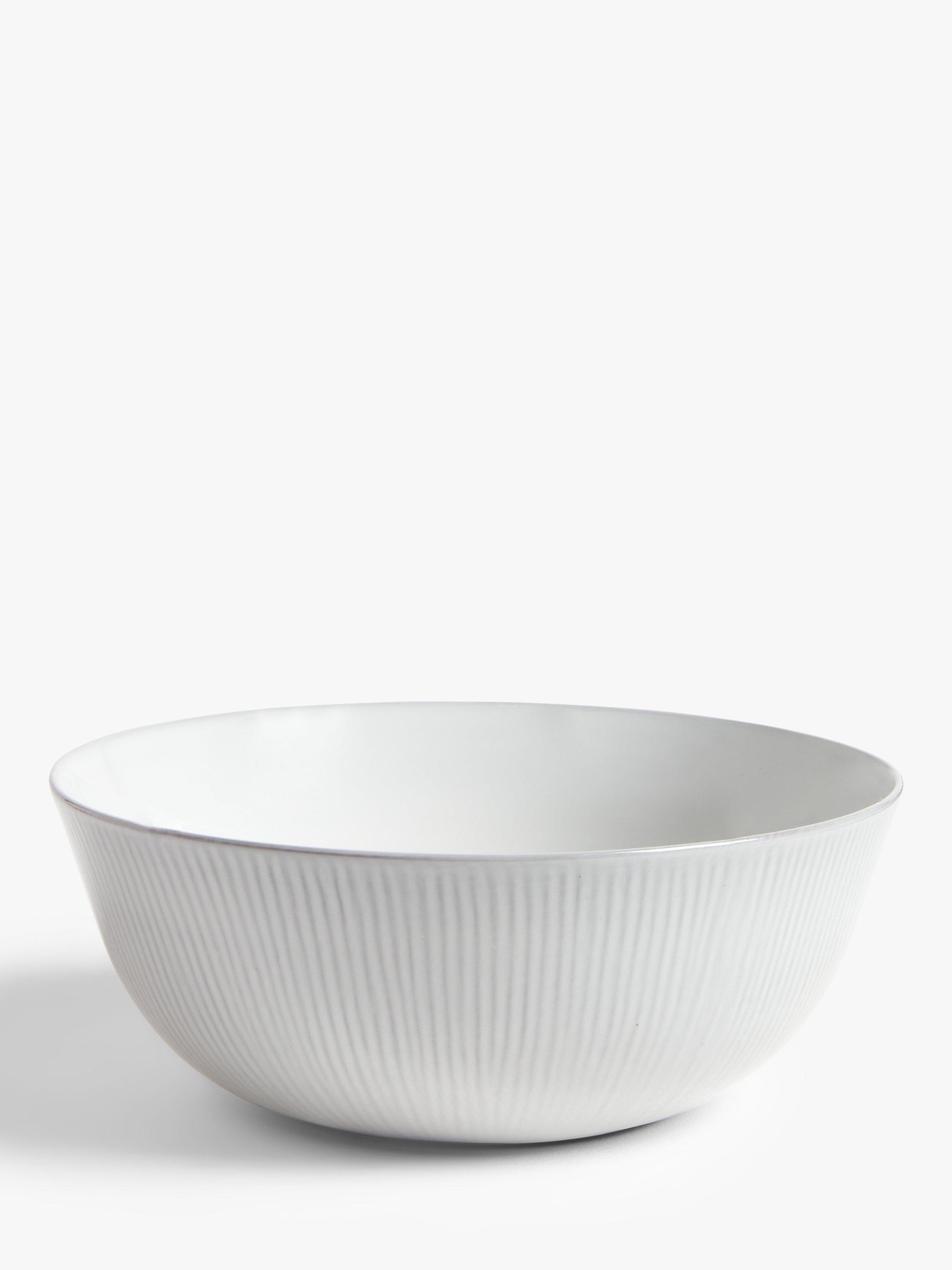 John Lewis Leckford Stoneware Tall Serve Bowl, 22.7cm, Grey