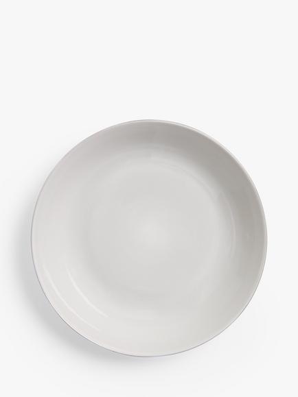 John Lewis Leckford Stoneware Low Serve Bowl, 27cm, Grey - view 2, Grey