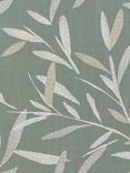 John Lewis Langley Leaf Embroidery Furnishing Fabric, Dark Duck Egg