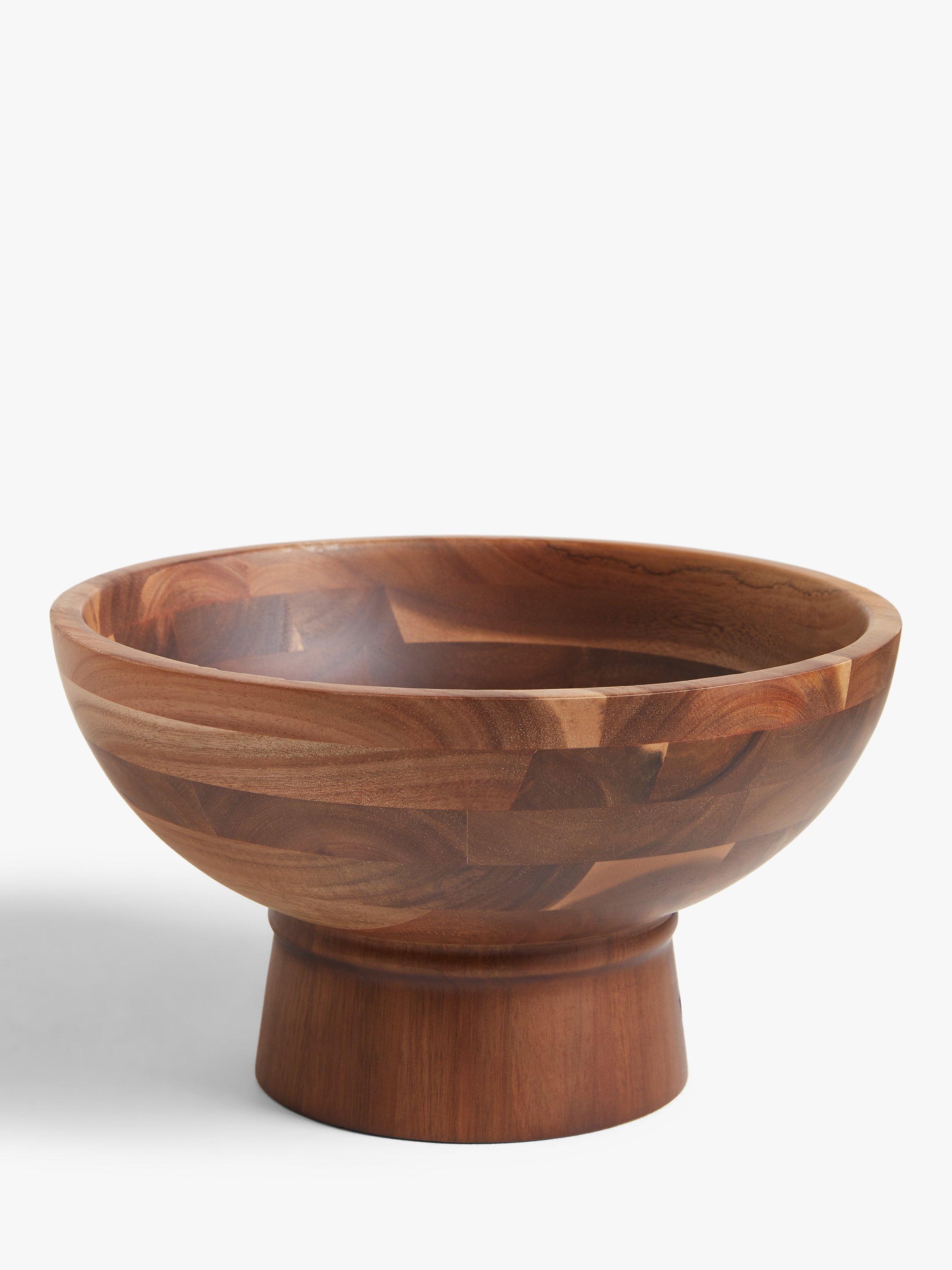 John Lewis Ash Wood Footed Serving Bowl 27.7cm Natural
