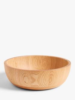 John Lewis Leckford Salad Bowl, 27.9cm, Oak Wood, Oak Wood