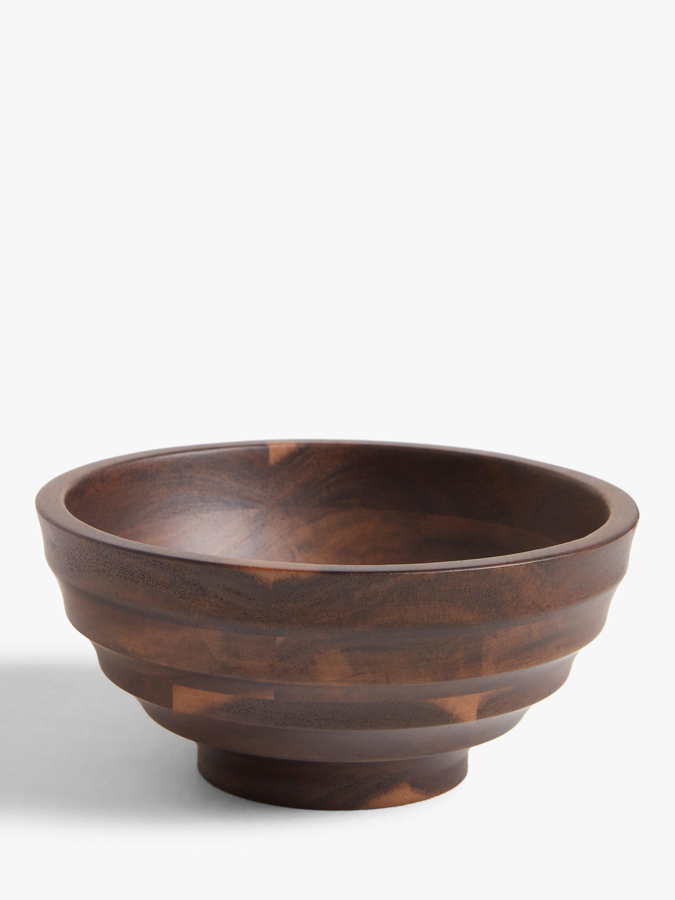 John Lewis Acacia Wood Ridged Serving Bowl, 17.8cm, Natural