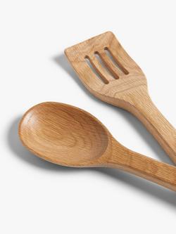 John Lewis Oak Salad Servers - view 2, Natural