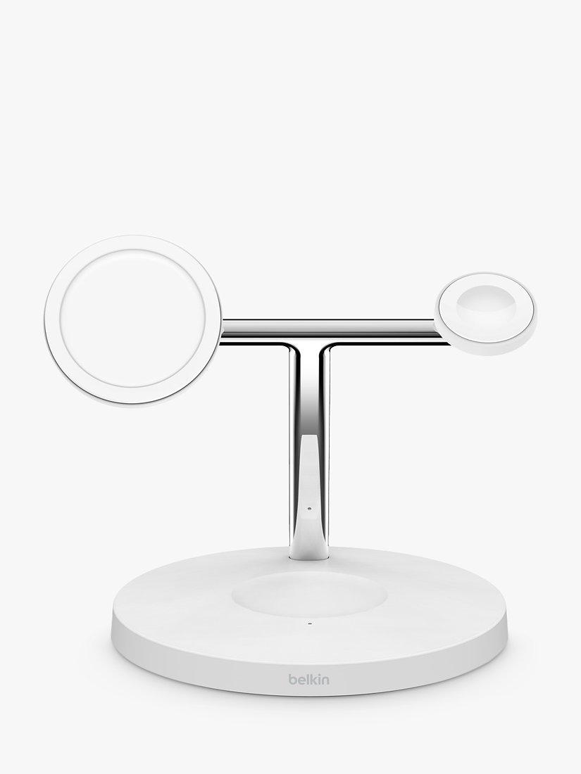 Belkin 3-in-1 Wireless Charger with MagSafe, 15W, White