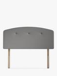 John Lewis Grace Strutted Upholstered Headboard, Small Double, Cotton Effect Grey