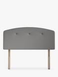 John Lewis Grace Strutted Upholstered Headboard, King Size, Cotton Effect Grey