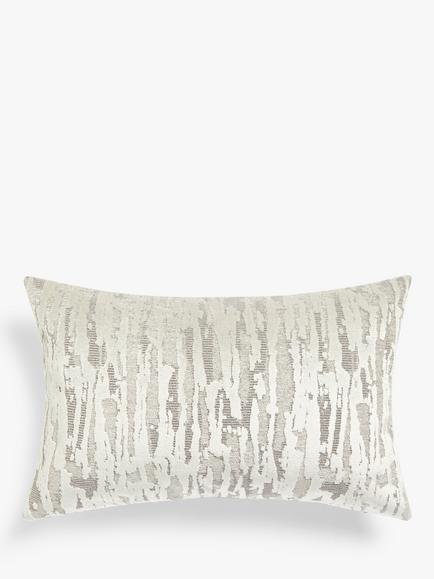 John Lewis Husk Velvet Cushion, Silver Grey