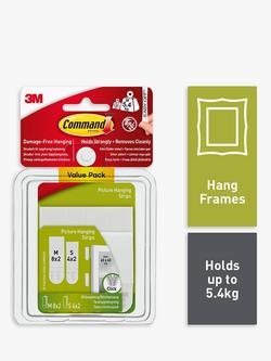 Command Damage-Free Removable Small & Medium Picture Hanging Strips, 6 Pictures, White