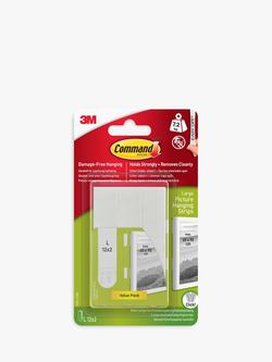 Command Damage-Free Removable Large Picture Hanging Strips, 3 Pictures, White