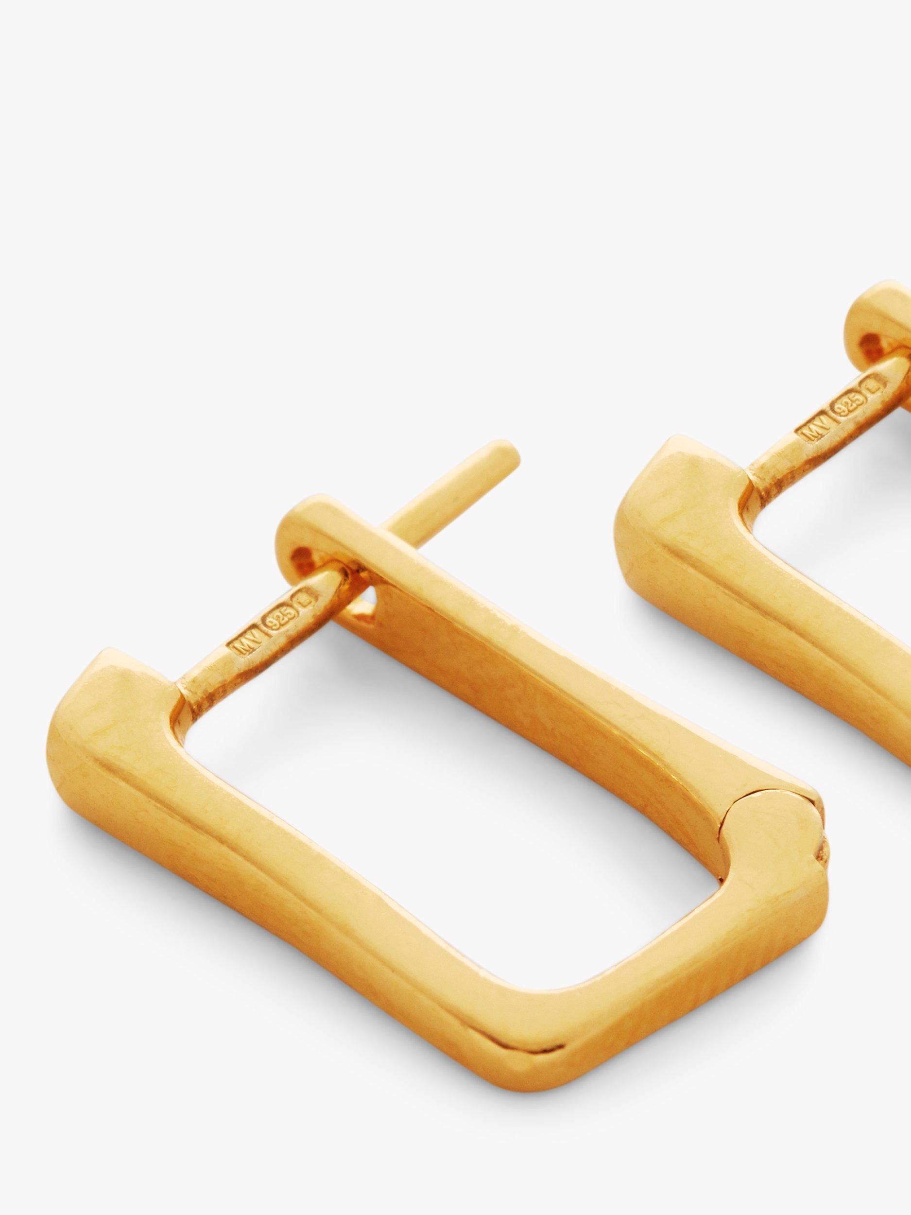 Product image 2 of 7, which shows Monica Vinader Alta Huggie Hoop Earrings, Gold