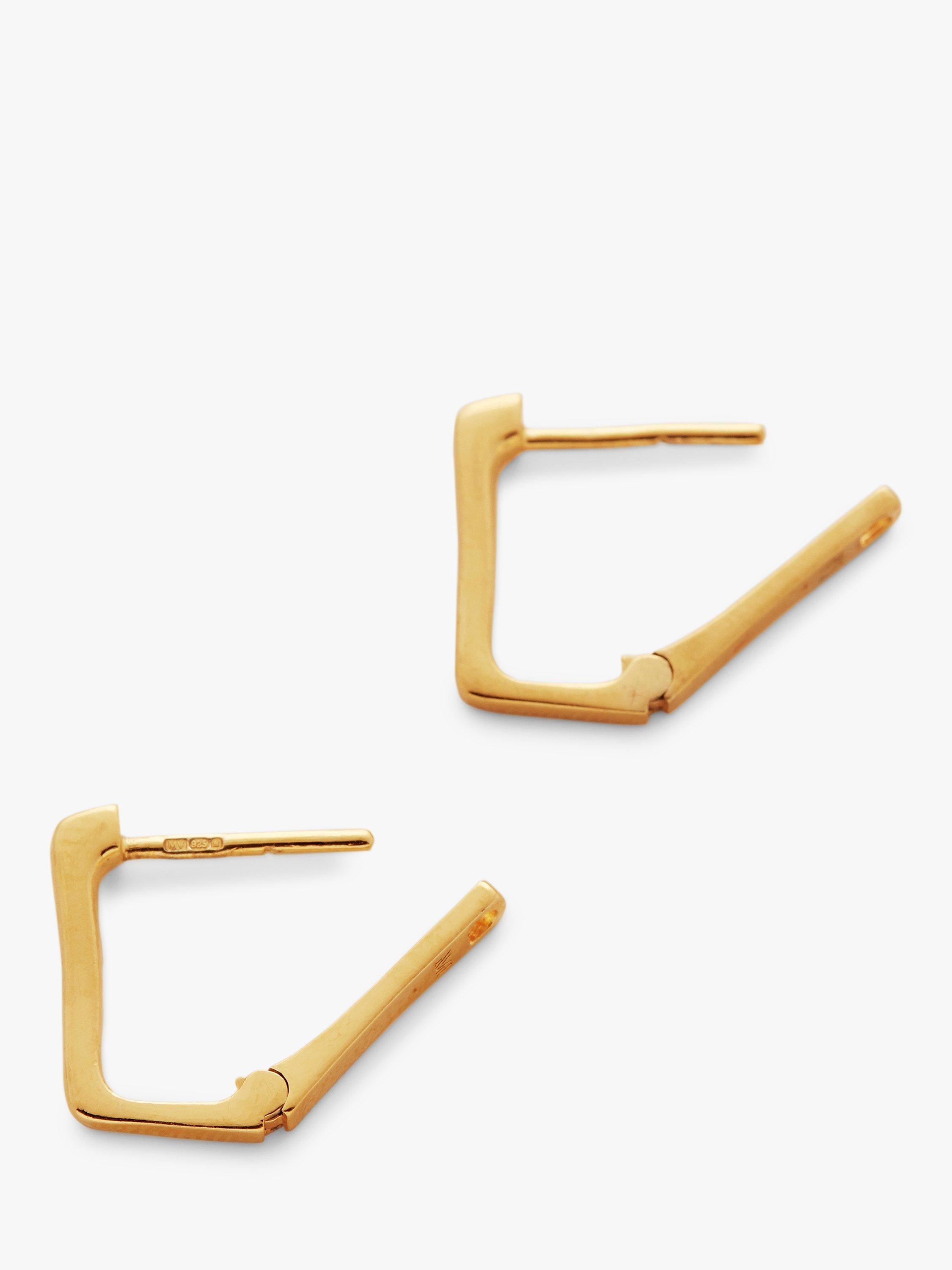 Product image 4 of 7, which shows Monica Vinader Alta Huggie Hoop Earrings, Gold