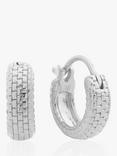 Monica Vinader Textured Huggie Hoop Earrings, Silver