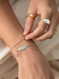 Monica Vinader Alta Textured Chain Bracelet - view 2, Silver