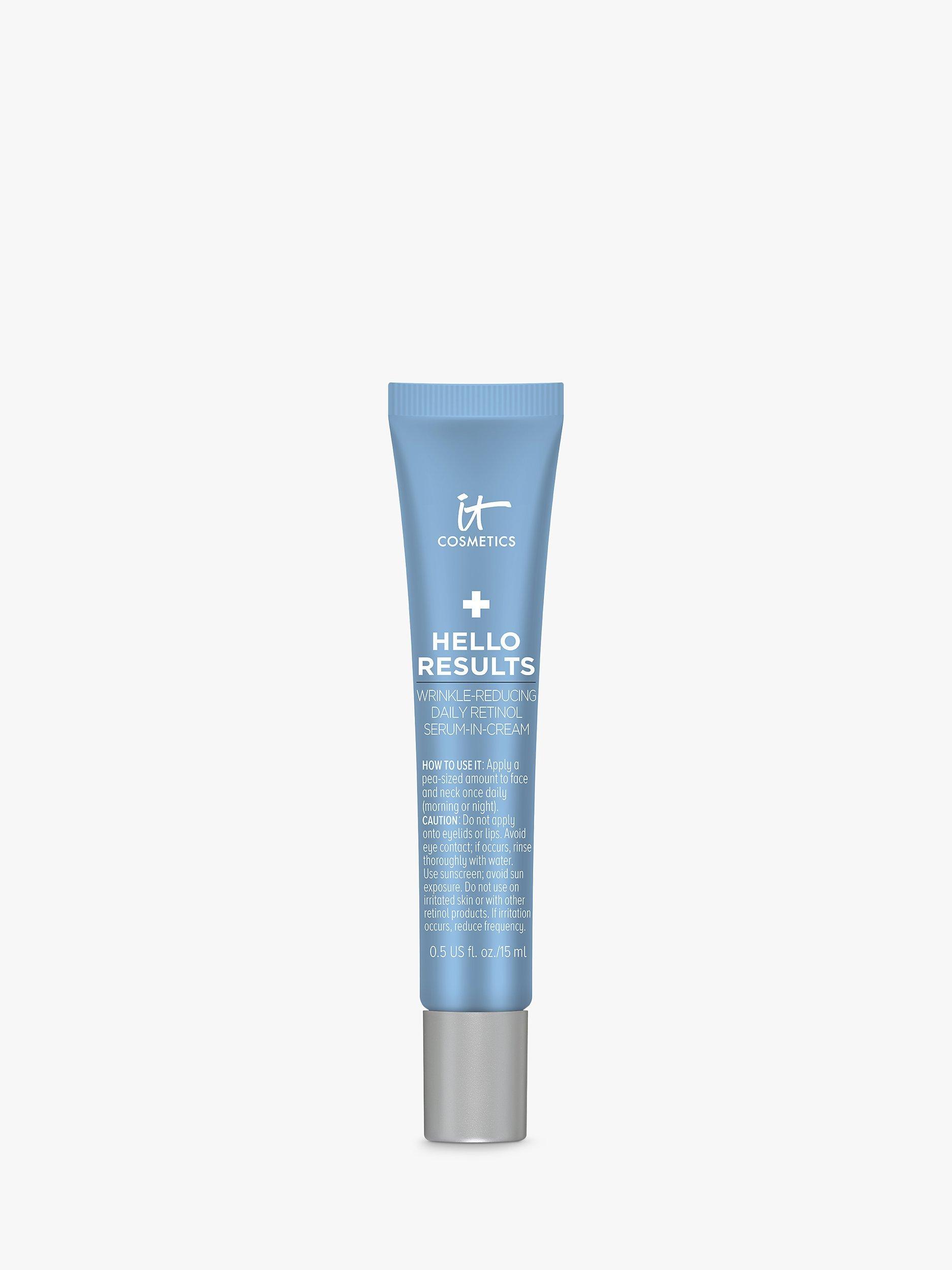 Product image 1 of 5, which shows IT Cosmetics Hello Results Wrinkle-Reducing Daily Retinol Serum-in-Cream, 15ml