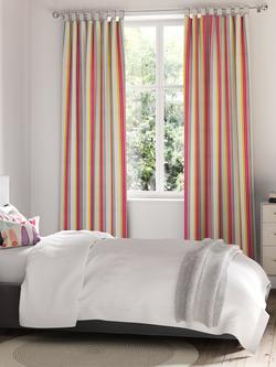 Harlequin Helter Skelter Stripe Furnishing Fabric - view 2, Cherry/Blossom