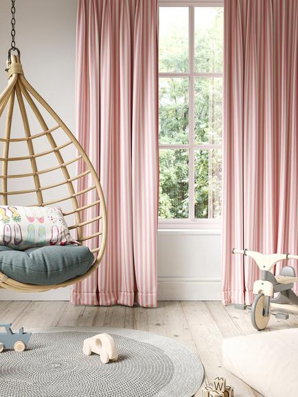 Harlequin Carnival Stripe Furnishing Fabric - view 2, Blossom
