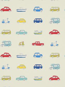 Harlequin Go Go Retro Furnishing Fabric, Strawberry/Sky Blue