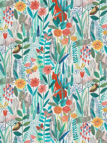 Harlequin Hide And Seek Furnishing Fabric, Poppy/Marine/Ochre
