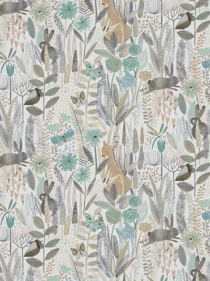 Harlequin Hide And Seek Furnishing Fabric, Linen/Duck Egg/Stone
