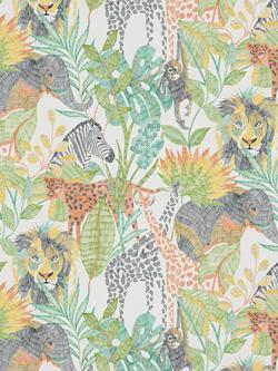 Harlequin Into The Wild Furnishing Fabric, Mandarin/Gecko