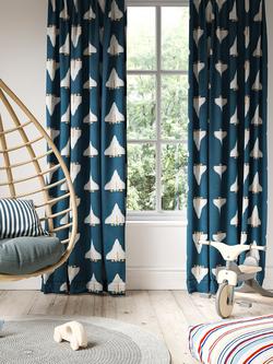 Harlequin Space Shuttle Furnishing Fabric - view 2, Apricot/Navy