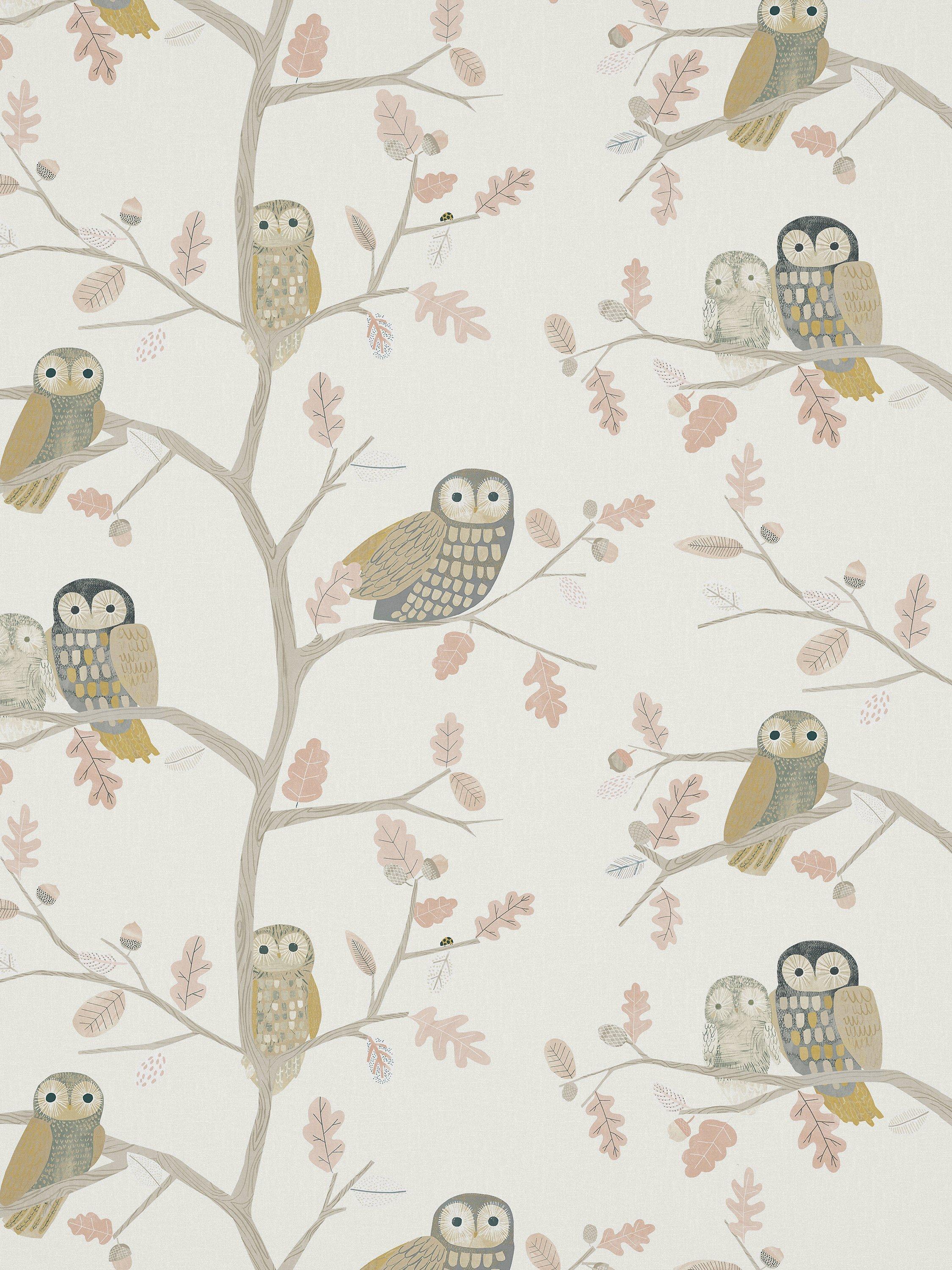 Harlequin Little Owls Furnishing Fabric, Powder