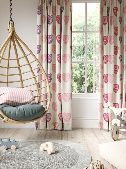 Harlequin Sweet Heart Furnishing Fabric - view 2, Pink/Purple
