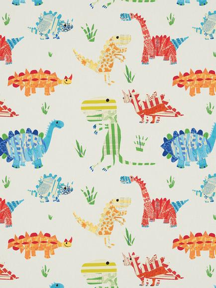 Harlequin Jolly Jurassic Furnishing Fabric, Aqua/Tangerine/Apple