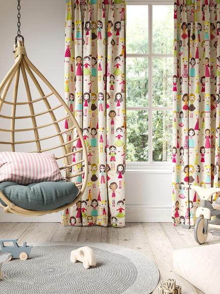 Harlequin Best of Friends Furnishing Fabric - view 2, Neutral/Multi