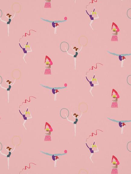 Harlequin Balancing Act Furnishing Fabric, Blossom/Raspberry