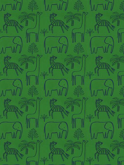 Harlequin Funky Jungle Furnishing Fabric, Gecko/Cobalt