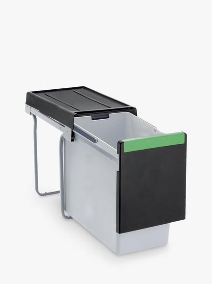 Carron Phoenix Linea 130 Under Counter Pull-Out Kitchen Waste Bin, 30L, Grey