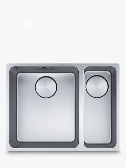 Franke Mythos 1.5 Bowl Undermount Kitchen Sink with Left-Hand Large Bowl, Stainless Steel, Stainless Steel