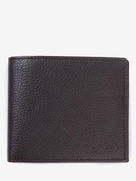 Barbour Amble Leather Billfold Wallet, Dark Brown, Dark Brown