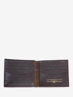Barbour Amble Leather Billfold Wallet, Dark Brown - view 2, Dark Brown