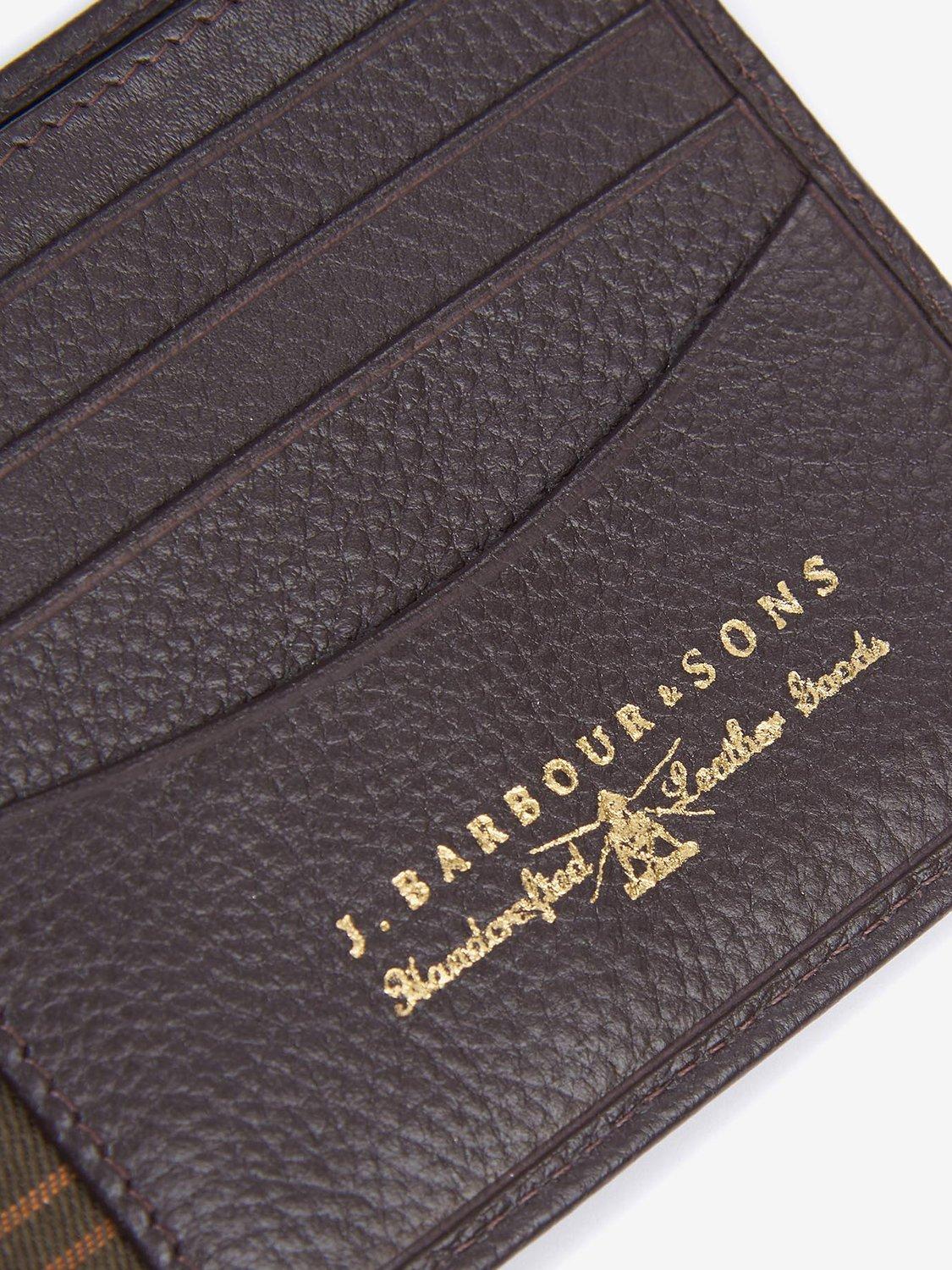 Barbour Amble Leather Billfold Wallet Dark Brown