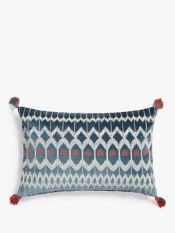 John Lewis Kuva Cushion, Blue Stone