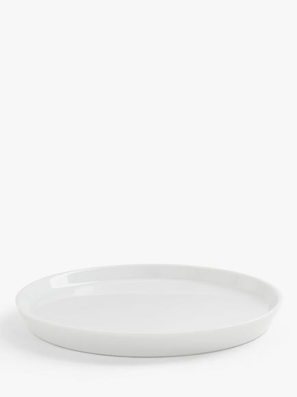 John Lewis Dine Porcelain Flat Side Plate, Set of 4, 21.5cm, White - view 2, White