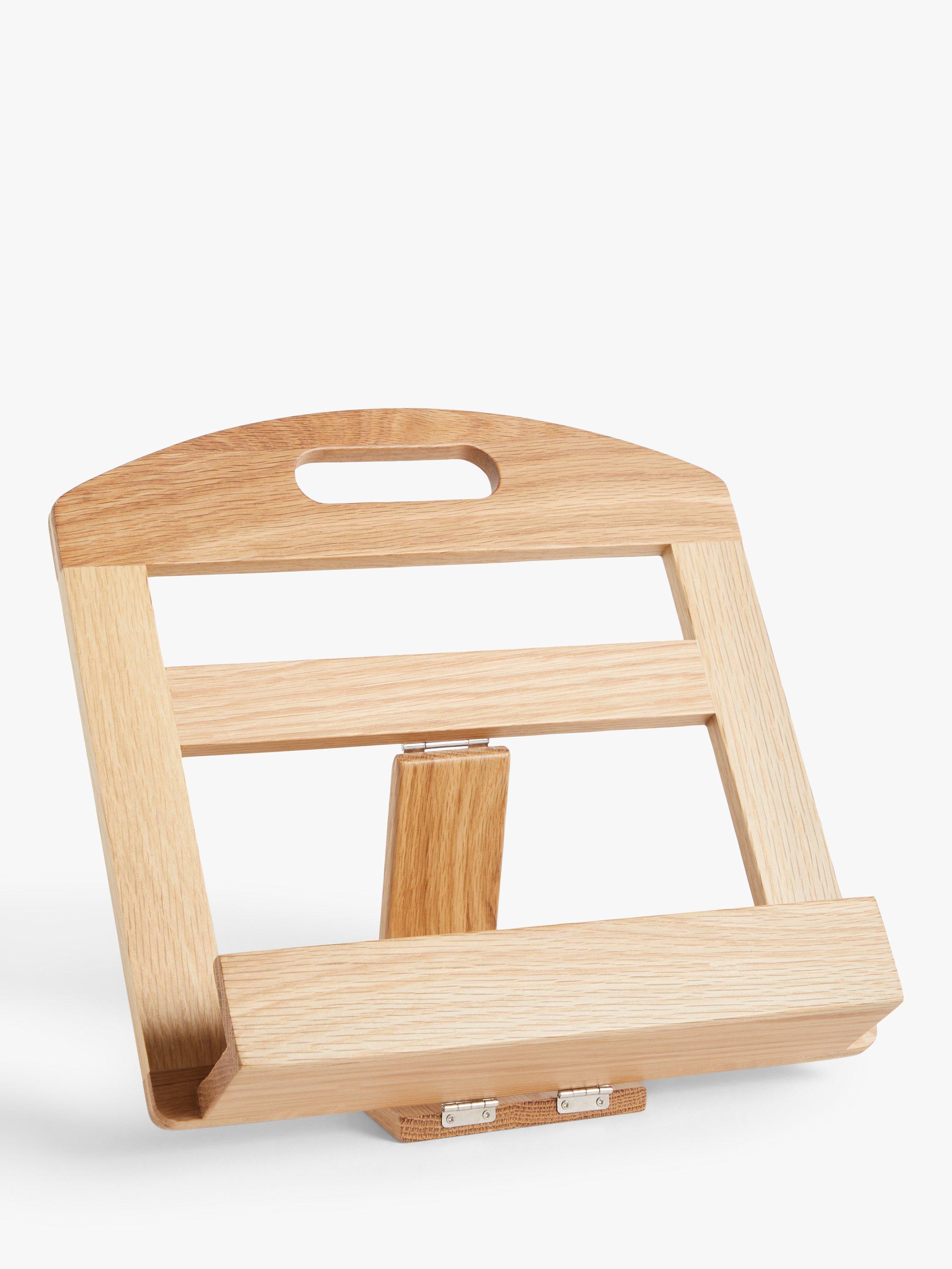 John Lewis Oak Wood Folding & Adjustable Cookbook Stand, Natural