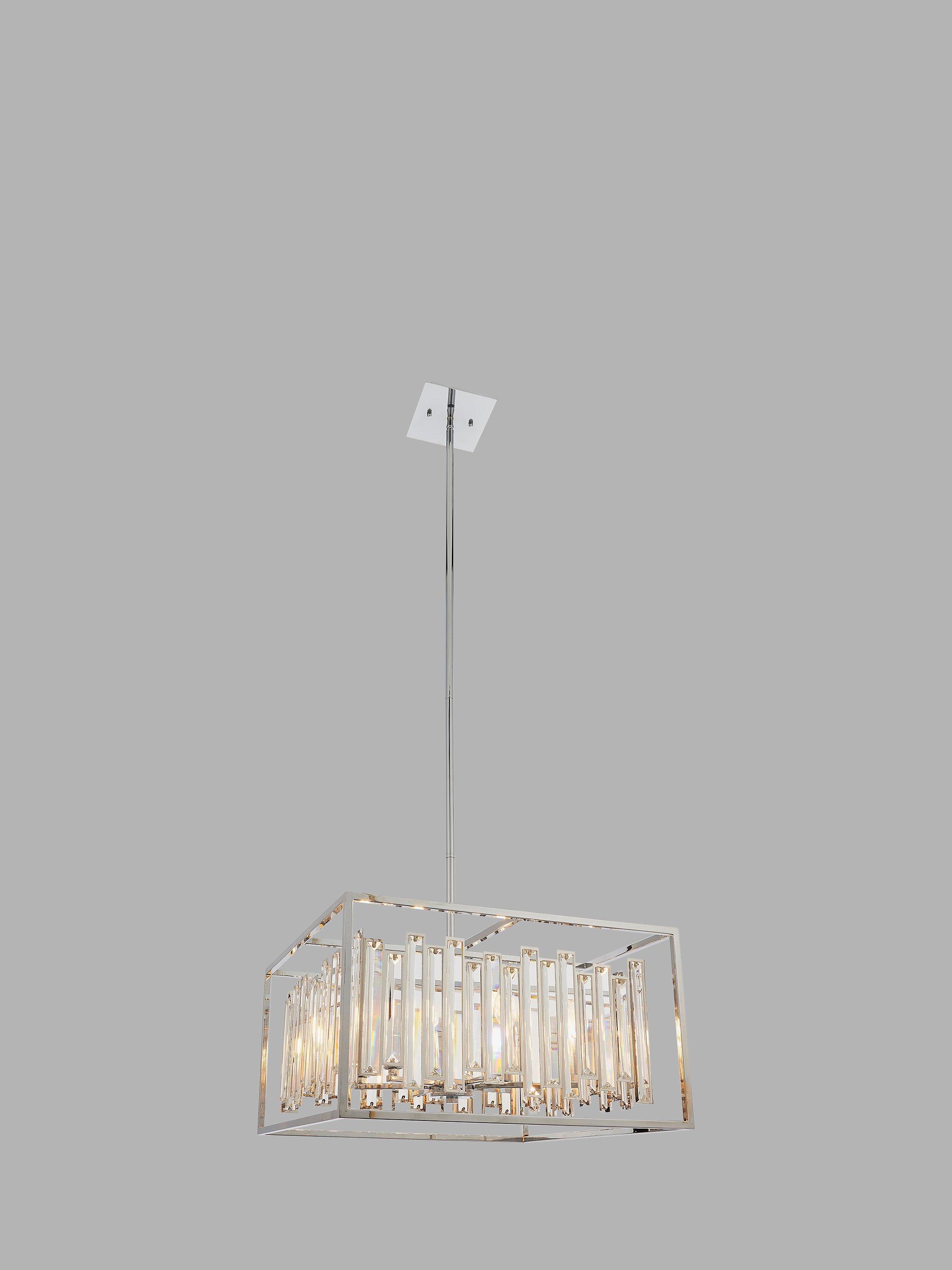 Bay Lighting Libby Crystal Ceiling 6 Light Pendant, Clear/Chrome