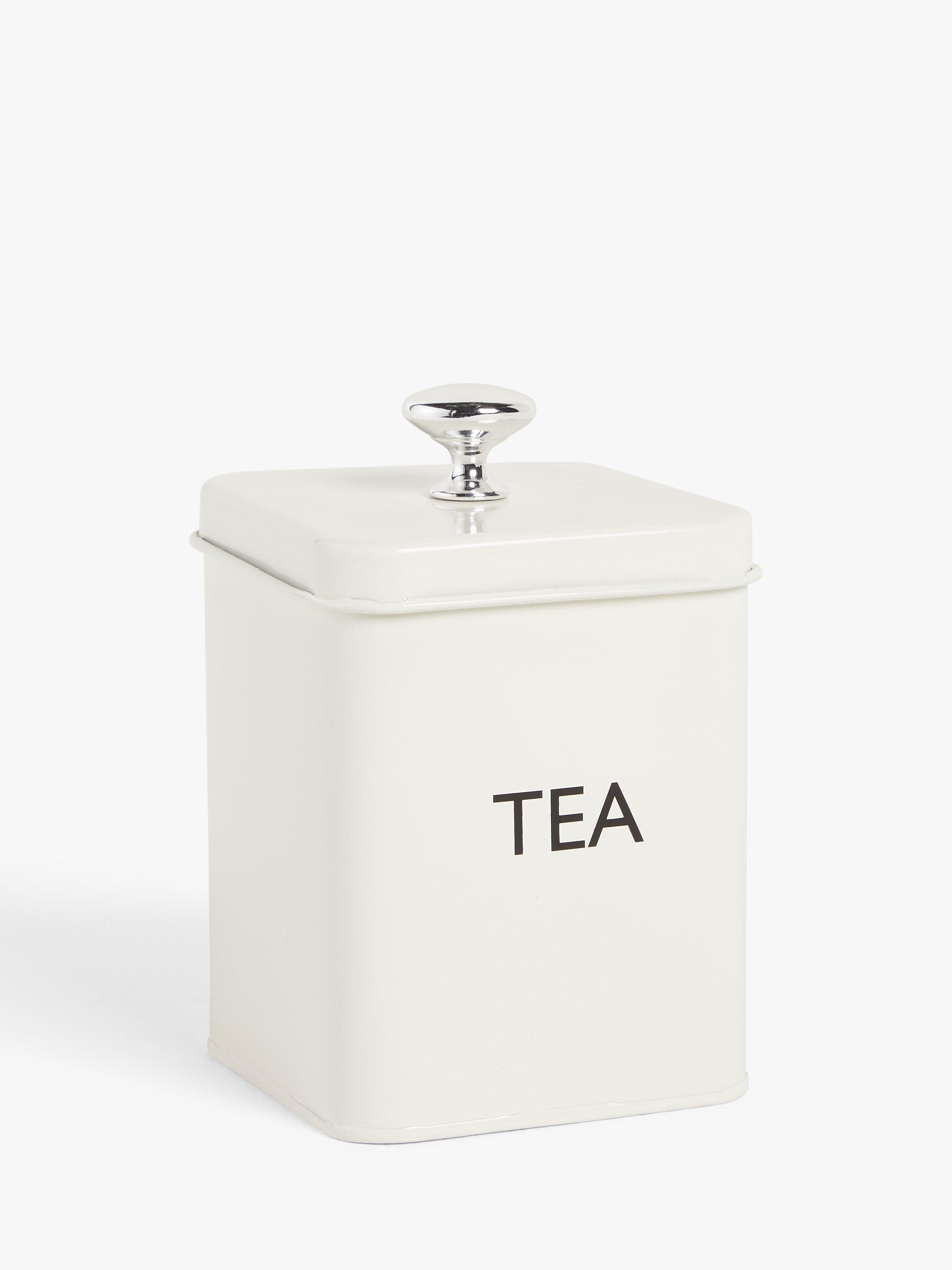 John Lewis Enamel Tea Canister, Cream