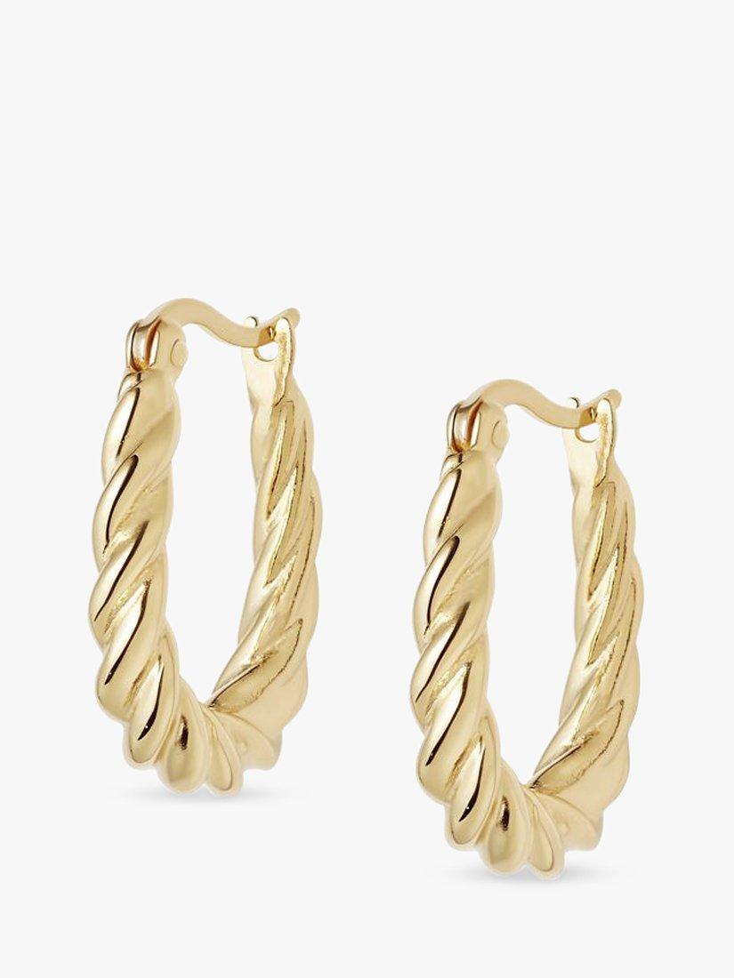 Product image 1 of 4, which shows Daisy London Rope Detail Drop Earrings, Gold