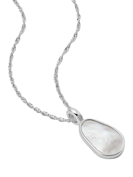 Daisy London Mother of Pearl Pendant Necklace, Silver, Silver