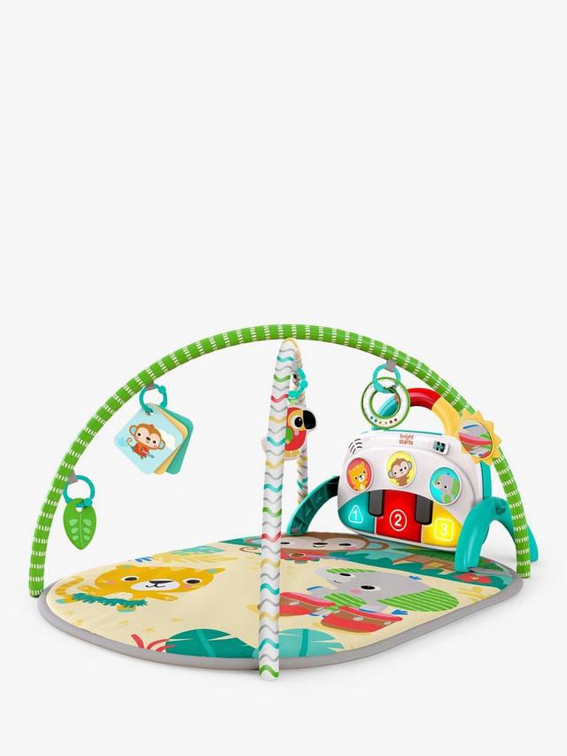 A colorful baby playmat with two arches