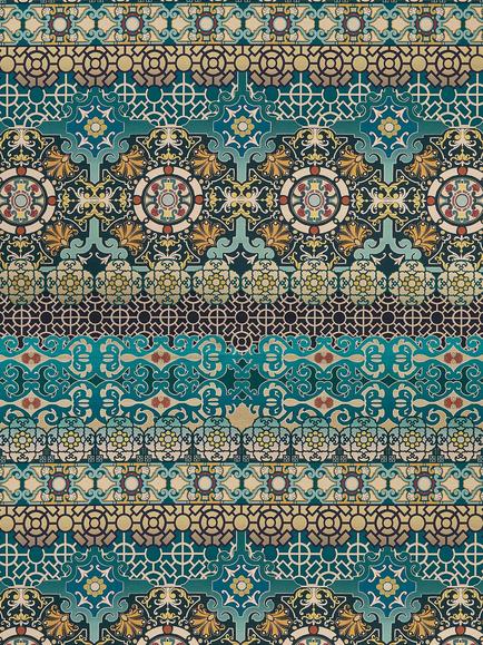 Osborne & Little Mansfield Furnishing Fabric, Black/Ginger
