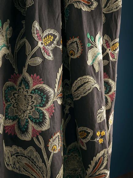 Osborne & Little Rosings Furnishing Fabric - view 2, Charcoal/Gold