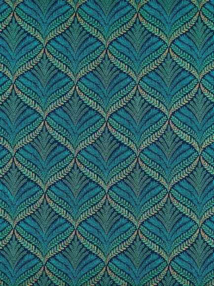Osborne & Little Sotherton Furnishing Fabric, Navy/Turquoise