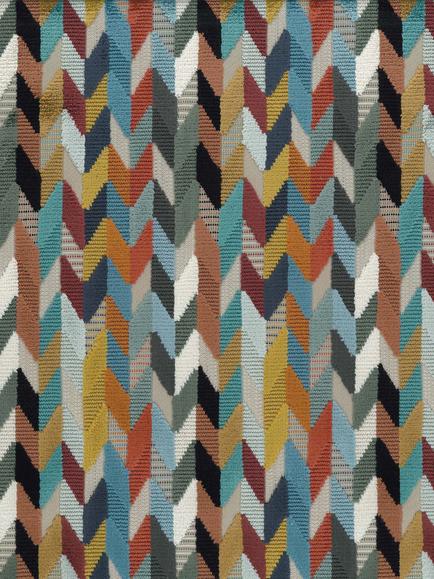 Osborne & Little Felicia Furnishing Fabric, Terracotta/Teal/Gold