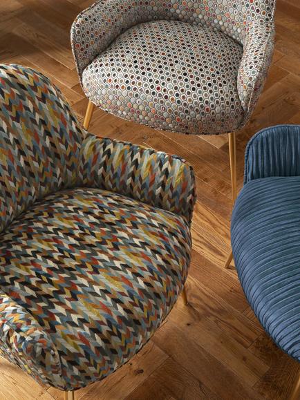 Osborne & Little Felicia Furnishing Fabric - view 2, Terracotta/Teal/Gold